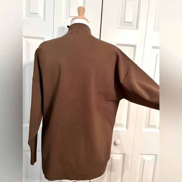 NWT M.M Lafleur Athens Half Zip Knit Pullover Deep Fern Olive Color Size Medium - Picture 11 of 11